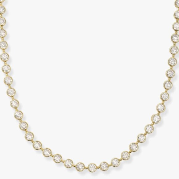 Melinda Maria Mama Baroness Tennis Necklace Gold|White Diamondettes - Picture 3 of 6